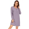 image:imageWiWi Womens Viscose from Bamboo Nightgowns Long Sleeve Cooling Crewneck Sleepshirts Casual Gown Super Soft Sleep Shirt SXXLEviolet