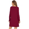 image:imageWiWi Womens Viscose from Bamboo Nightgowns Long Sleeve Cooling Crewneck Sleepshirts Casual Gown Super Soft Sleep Shirt SXXLEwine