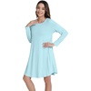 image:imageWiWi Womens Viscose from Bamboo Nightgowns Long Sleeve Cooling Crewneck Sleepshirts Casual Gown Super Soft Sleep Shirt SXXLFaqua