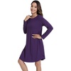 image:imageWiWi Womens Viscose from Bamboo Nightgowns Long Sleeve Cooling Crewneck Sleepshirts Casual Gown Super Soft Sleep Shirt SXXLFdark Purple