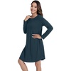 image:imageWiWi Womens Viscose from Bamboo Nightgowns Long Sleeve Cooling Crewneck Sleepshirts Casual Gown Super Soft Sleep Shirt SXXLFdeep Teal