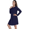 image:imageWiWi Womens Viscose from Bamboo Nightgowns Long Sleeve Cooling Crewneck Sleepshirts Casual Gown Super Soft Sleep Shirt SXXLFnavy