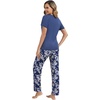 image:imageWiWi Womens Viscose from Bamboo Pajamas Set 2 Piece Soft Top with Long Pants Pjs Sleepwear Lightweight Loungewear Sets SXXLAblue DepthGray Peony