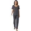 image:imageWiWi Womens Viscose from Bamboo Pajamas Set 2 Piece Soft Top with Long Pants Pjs Sleepwear Lightweight Loungewear Sets SXXLAcharcoal