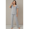 image:imageWiWi Womens Viscose from Bamboo Pajamas Set 2 Piece Soft Top with Long Pants Pjs Sleepwear Lightweight Loungewear Sets SXXLAheather Grey