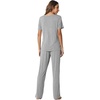 image:imageWiWi Womens Viscose from Bamboo Pajamas Set 2 Piece Soft Top with Long Pants Pjs Sleepwear Lightweight Loungewear Sets SXXLAheather Grey