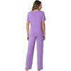 image:imageWiWi Womens Viscose from Bamboo Pajamas Set 2 Piece Soft Top with Long Pants Pjs Sleepwear Lightweight Loungewear Sets SXXLAmedium Purple