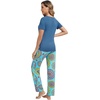 image:imageWiWi Womens Viscose from Bamboo Pajamas Set 2 Piece Soft Top with Long Pants Pjs Sleepwear Lightweight Loungewear Sets SXXLAprussian Bluedatura
