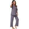 image:imageWiWi Womens Viscose from Bamboo Pajamas Set 2 Piece Soft Top with Long Pants Pjs Sleepwear Lightweight Loungewear Sets SXXLBdark Grey