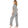 image:imageWiWi Womens Viscose from Bamboo Pajamas Set 2 Piece Soft Top with Long Pants Pjs Sleepwear Lightweight Loungewear Sets SXXLBheather Grey