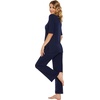 image:imageWiWi Womens Viscose from Bamboo Pajamas Set 2 Piece Soft Top with Long Pants Pjs Sleepwear Lightweight Loungewear Sets SXXLBnavy