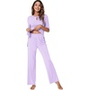 image:imageWiWi Womens Viscose from Bamboo Pajamas Set 2 Piece Soft Top with Long Pants Pjs Sleepwear Lightweight Loungewear Sets SXXLBtaro Purple
