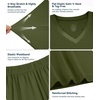 image:imageWiWi Womens Viscose from Bamboo Pajamas Set Short Sleeve Top with Pants Pjs Soft V Neck Sleepwear Lightweight Loungewear S3XAarmy Green