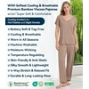 image:imageWiWi Womens Viscose from Bamboo Pajamas Set Short Sleeve Top with Pants Pjs Soft V Neck Sleepwear Lightweight Loungewear S3XAcamel