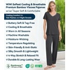 image:imageWiWi Womens Viscose from Bamboo Pajamas Set Short Sleeve Top with Pants Pjs Soft V Neck Sleepwear Lightweight Loungewear S3XAcharcoal Heather