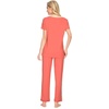 image:imageWiWi Womens Viscose from Bamboo Pajamas Set Short Sleeve Top with Pants Pjs Soft V Neck Sleepwear Lightweight Loungewear S3XAcoral