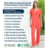 image:imageWiWi Womens Viscose from Bamboo Pajamas Set Short Sleeve Top with Pants Pjs Soft V Neck Sleepwear Lightweight Loungewear S3XAcoral