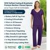 image:imageWiWi Womens Viscose from Bamboo Pajamas Set Short Sleeve Top with Pants Pjs Soft V Neck Sleepwear Lightweight Loungewear S3XAdark Purple