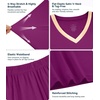 image:imageWiWi Womens Viscose from Bamboo Pajamas Set Short Sleeve Top with Pants Pjs Soft V Neck Sleepwear Lightweight Loungewear S3XAdark Reddish Purple