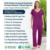 image:imageWiWi Womens Viscose from Bamboo Pajamas Set Short Sleeve Top with Pants Pjs Soft V Neck Sleepwear Lightweight Loungewear S3XAdark Reddish Purple