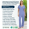 image:imageWiWi Womens Viscose from Bamboo Pajamas Set Short Sleeve Top with Pants Pjs Soft V Neck Sleepwear Lightweight Loungewear S3XAfog Blue