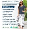 image:imageWiWi Womens Viscose from Bamboo Pajamas Set Short Sleeve Top with Pants Pjs Soft V Neck Sleepwear Lightweight Loungewear S3XAgreen Feather