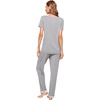 image:imageWiWi Womens Viscose from Bamboo Pajamas Set Short Sleeve Top with Pants Pjs Soft V Neck Sleepwear Lightweight Loungewear S3XAheather Grey