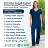 image:imageWiWi Womens Viscose from Bamboo Pajamas Set Short Sleeve Top with Pants Pjs Soft V Neck Sleepwear Lightweight Loungewear S3XAink Blue