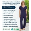 image:imageWiWi Womens Viscose from Bamboo Pajamas Set Short Sleeve Top with Pants Pjs Soft V Neck Sleepwear Lightweight Loungewear S3XAnavy