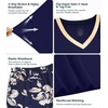 image:imageWiWi Womens Viscose from Bamboo Pajamas Set Short Sleeve Top with Pants Pjs Soft V Neck Sleepwear Lightweight Loungewear S3XAnavy Floral
