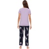 image:imageWiWi Womens Viscose from Bamboo Pajamas Set Short Sleeve Top with Pants Pjs Soft V Neck Sleepwear Lightweight Loungewear S3XAnavyFloral