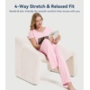 image:imageWiWi Womens Viscose from Bamboo Pajamas Set Short Sleeve Top with Pants Pjs Soft V Neck Sleepwear Lightweight Loungewear S3XApink