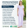 image:imageWiWi Womens Viscose from Bamboo Pajamas Set Short Sleeve Top with Pants Pjs Soft V Neck Sleepwear Lightweight Loungewear S3XAtaro Purple