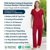 image:imageWiWi Womens Viscose from Bamboo Pajamas Set Short Sleeve Top with Pants Pjs Soft V Neck Sleepwear Lightweight Loungewear S3XAwine Red