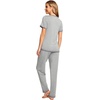 image:imageWiWi Womens Viscose from Bamboo Pajamas Set Short Sleeve Top with Pants Pjs Soft V Neck Sleepwear Lightweight Loungewear S3XBheather Grey