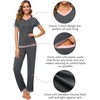 image:imageWiWi Womens Viscose from Bamboo Pajamas Set Short Sleeve Top with Pants Pjs Soft V Neck Sleepwear Lightweight Loungewear S3XBiron Grey