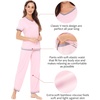 image:imageWiWi Womens Viscose from Bamboo Pajamas Set Short Sleeve Top with Pants Pjs Soft V Neck Sleepwear Lightweight Loungewear S3XBpink