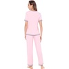 image:imageWiWi Womens Viscose from Bamboo Pajamas Set Short Sleeve Top with Pants Pjs Soft V Neck Sleepwear Lightweight Loungewear S3XBpink