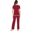 image:imageWiWi Womens Viscose from Bamboo Pajamas Set Short Sleeve Top with Pants Pjs Soft V Neck Sleepwear Lightweight Loungewear S3XBwine
