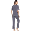 image:imageWiWi Womens Viscose from Bamboo Pajamas Set Short Sleeve Top with Pants Pjs Soft V Neck Sleepwear Lightweight Loungewear S3XCdark Grey