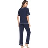 image:imageWiWi Womens Viscose from Bamboo Pajamas Set Short Sleeve Top with Pants Pjs Soft V Neck Sleepwear Lightweight Loungewear S3XCnavy