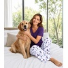 image:imageWiWi Womens Viscose from Bamboo Pajamas Set Short Sleeve Top with Pants Pjs Soft V Neck Sleepwear Lightweight Loungewear S3XDdark Purple Dots