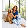 image:imageWiWi Womens Viscose from Bamboo Pajamas Set Short Sleeve Top with Pants Pjs Soft V Neck Sleepwear Lightweight Loungewear S3XDink Blue Feather