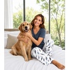 image:imageWiWi Womens Viscose from Bamboo Pajamas Set Short Sleeve Top with Pants Pjs Soft V Neck Sleepwear Lightweight Loungewear S3XDmidnight Blue Print