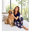 image:imageWiWi Womens Viscose from Bamboo Pajamas Set Short Sleeve Top with Pants Pjs Soft V Neck Sleepwear Lightweight Loungewear S3XDnavyPeony