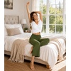 image:imageWiWi Womens Wide Leg Capri Pants Viscose from Bamboo Palazzo Lounge Bottoms with Pockets High Waist Pajama Bottom SXXLArmy Green