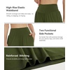 image:imageWiWi Womens Wide Leg Capri Pants Viscose from Bamboo Palazzo Lounge Bottoms with Pockets High Waist Pajama Bottom SXXLArmy Green