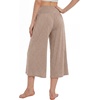 image:imageWiWi Womens Wide Leg Capri Pants Viscose from Bamboo Palazzo Lounge Bottoms with Pockets High Waist Pajama Bottom SXXLCamel