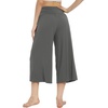image:imageWiWi Womens Wide Leg Capri Pants Viscose from Bamboo Palazzo Lounge Bottoms with Pockets High Waist Pajama Bottom SXXLCharcoal