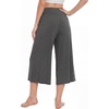 image:imageWiWi Womens Wide Leg Capri Pants Viscose from Bamboo Palazzo Lounge Bottoms with Pockets High Waist Pajama Bottom SXXLDark Heather Grey